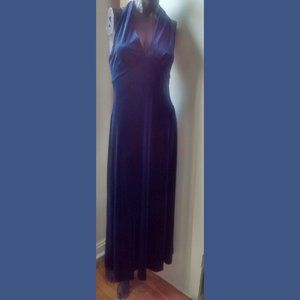 MICA Royal Blue Velvet Vintage Gowns Formal Dress